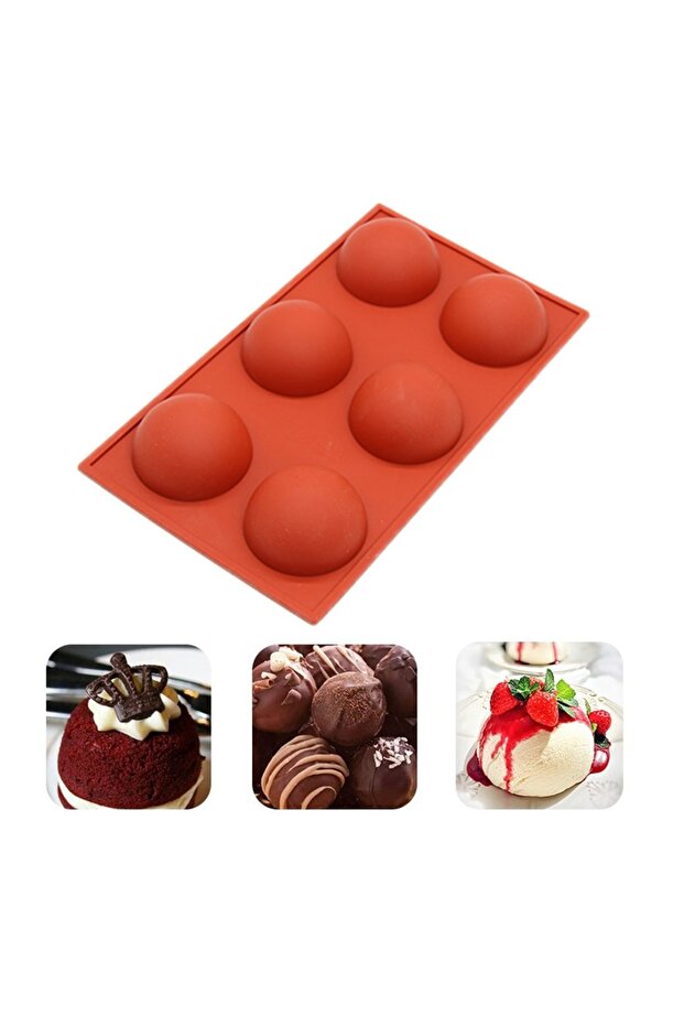 Hemispheric 6-Piece Cake & Chocolate Silicone Mold Gt127