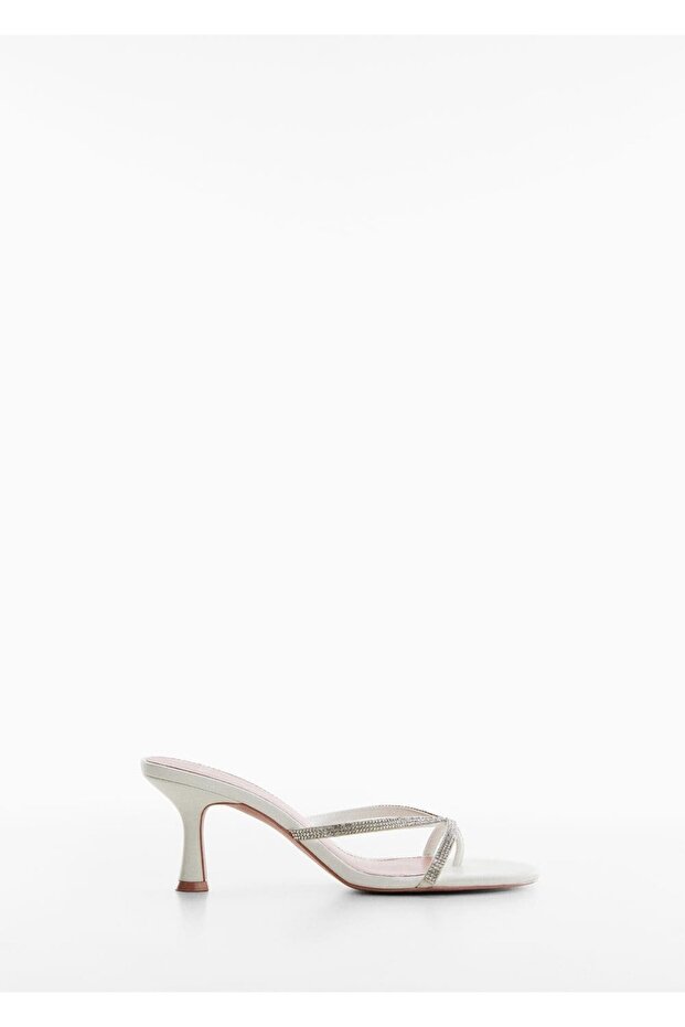 Strass Taşlı Topuklu Sandalet - 3