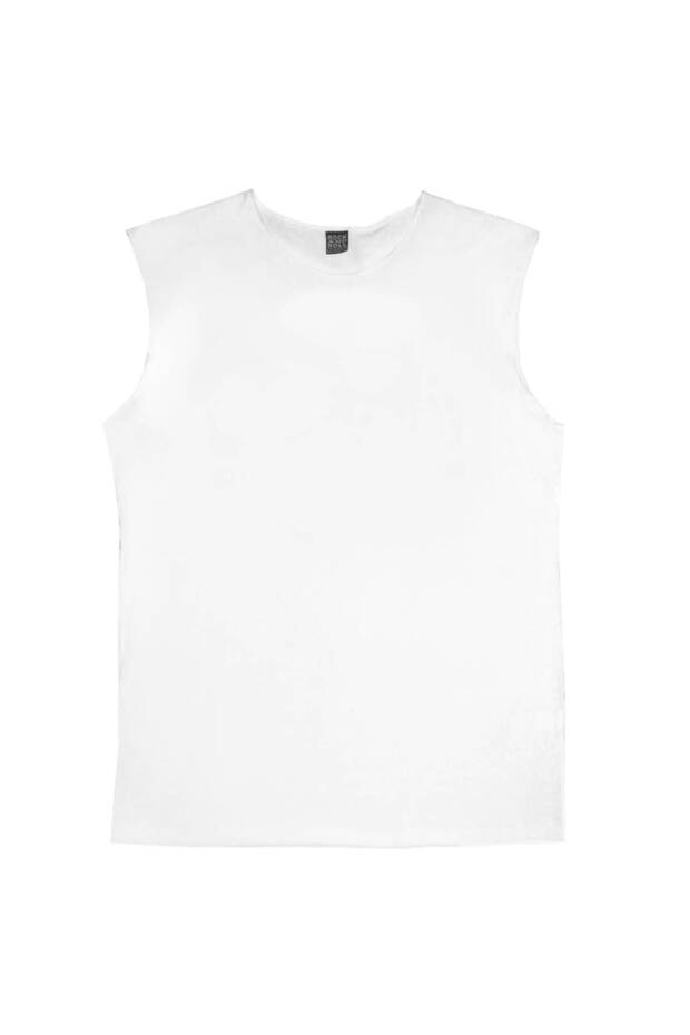 Plain, Unprinted Basic White Cut-Off Sleeve | Sleeveless T-Shirt | Athlete