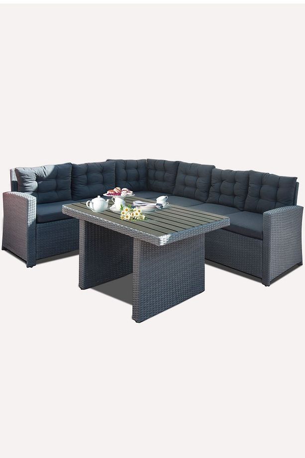 Minderli Rattan Köşe Oturma Grubu, Bahçe Oturma Grubu - 1