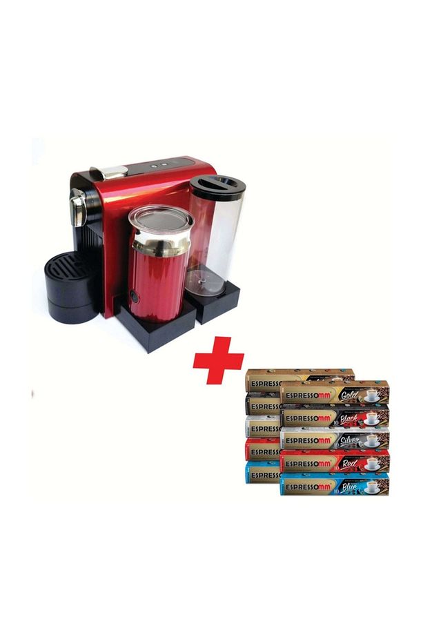 Latte Kapsül Kahve Makinesi (Kırmızı) - Nespresso Uyumlu - 1