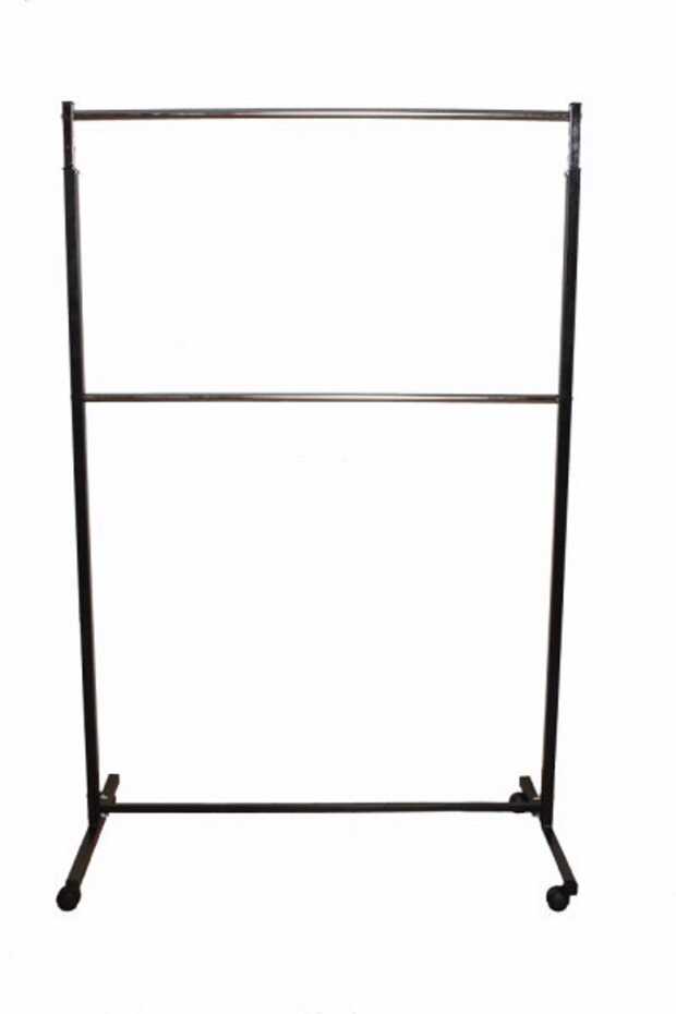 Tekerlekli Çift Katlı Elbise Askılığı - 1