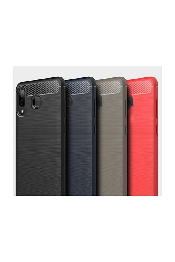 Galaxy A8 Star, A9 Star Dark Ultra Koruma Karbon Fiber Doku Silikon Kılıf KIRMIZI - 2