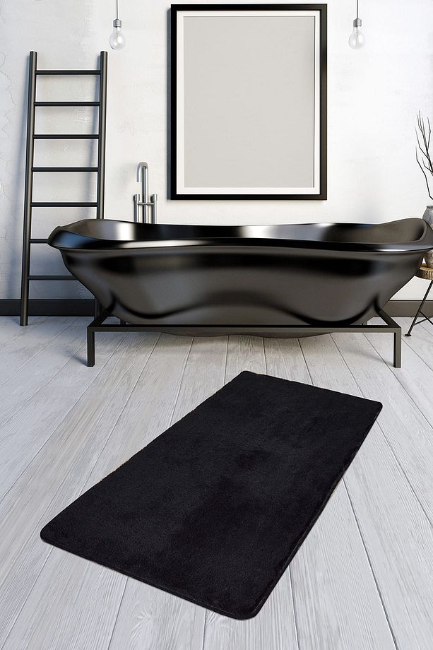Havaı Siyah 80x140 Cm Banyo Halısı Paspas Akrilik - 1