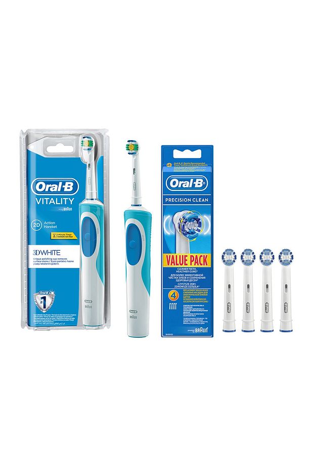 Vitality Plus Şarj Edilebilir Diş Fırçası + Precision Clean 4'lü Diş Fırçası Yedek Başlığı - 2