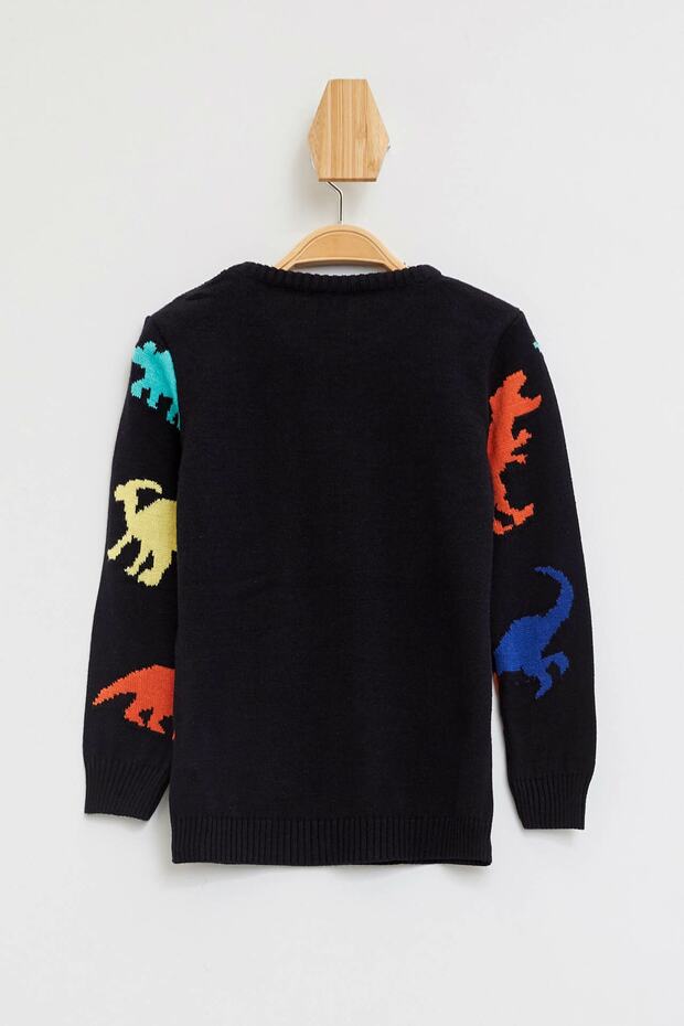 Erkek Bebek Dinazor Baskılı Kazak - 2