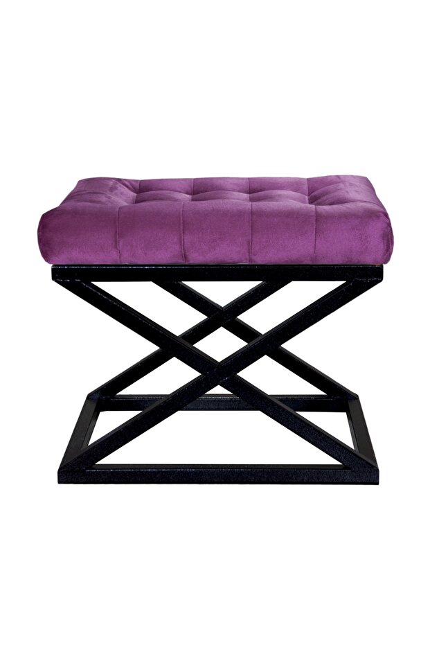 Siyah Çapraz Ayaklı Mor Puf - 1