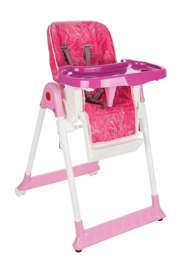 Pilsan Süper Mama Sandalyesi - Lükks Kademeli - Katlanabilir - Tekerlekli Mama Sandalyesi - Pembe - 1