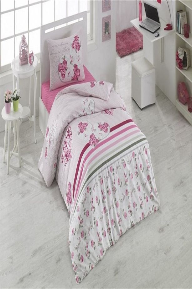 Kristal Ranforce Tek Kişilik Nevresim Takımı Lovely Fuşya - 1