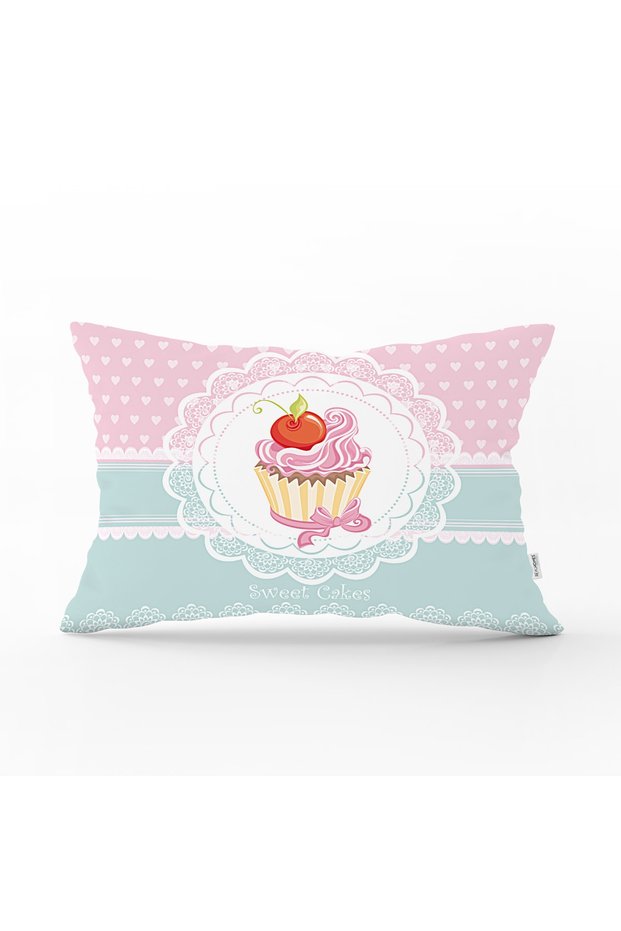 Cup Cake Digital Printed Decorative Rectangular Pillow Throw Pillow Cover