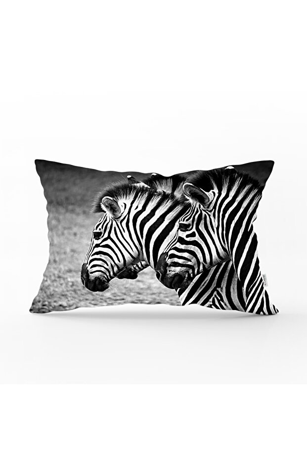 Modern Zebra Pattern Digital Printed Rectangular Pillow Throw Pillow Cover - 1