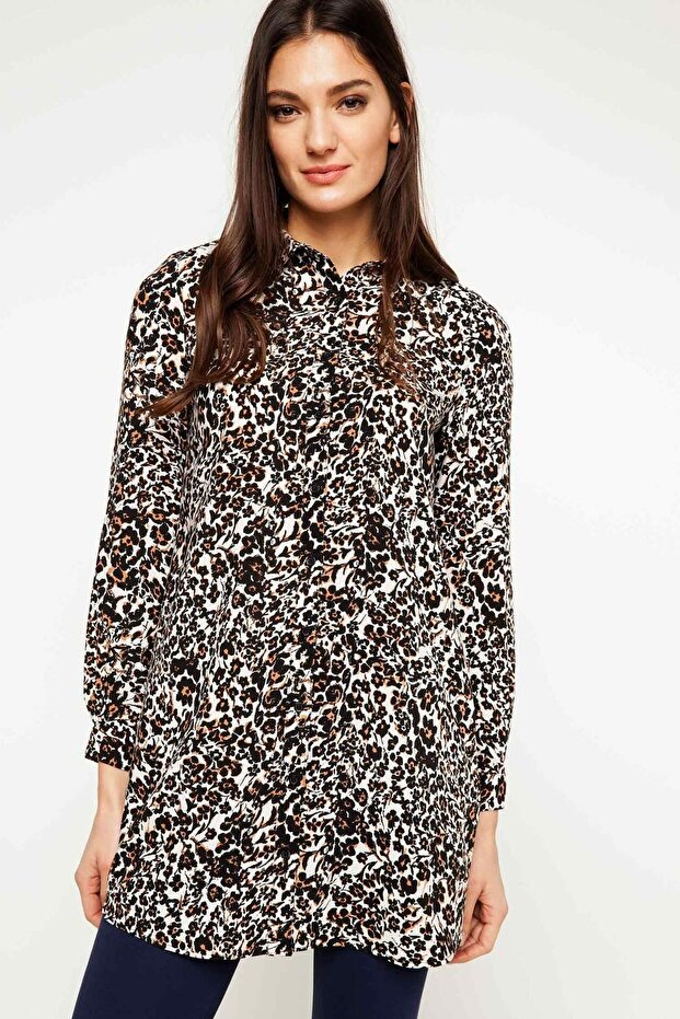 Women's Black Patterned Tunic G4265AZ.17SP.BK27