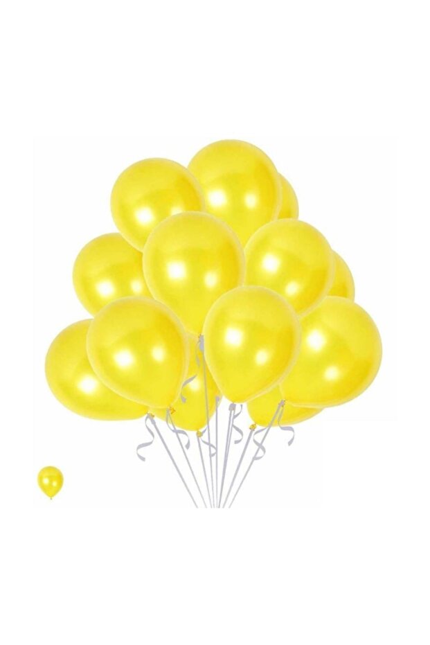 30 Pieces Yellow Balloon Metallic Shiny 30-35 cm