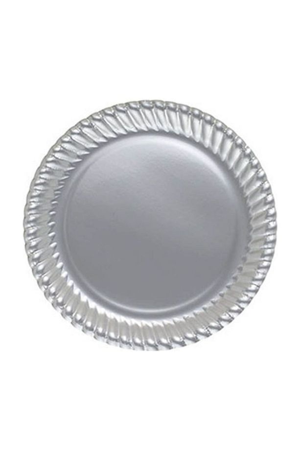 Gri Gümüş Karton Tabak 8 Adet - 1