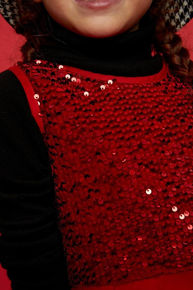 Payetli Kolsuz Elbise - 3