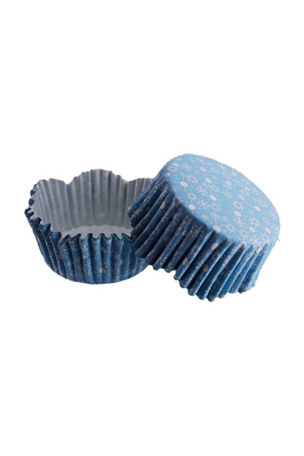 Cupcake Mold Pet Capsule Snow Pattern Blue Wavy Cake Mold 65X38 mm (100 Pieces)