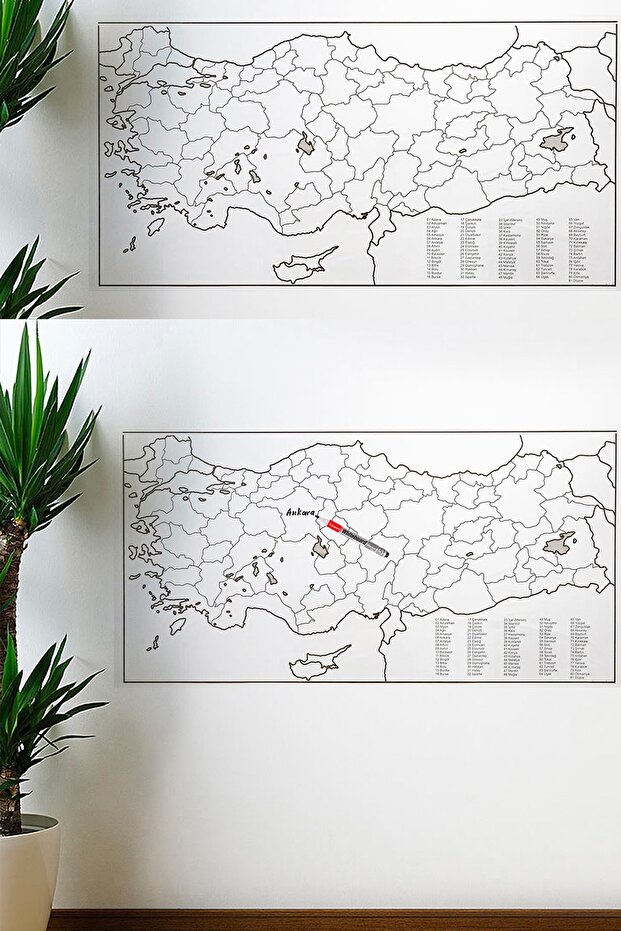 Türkiye Haritası Duvar Stickerı (110 x 56 cm) - 2