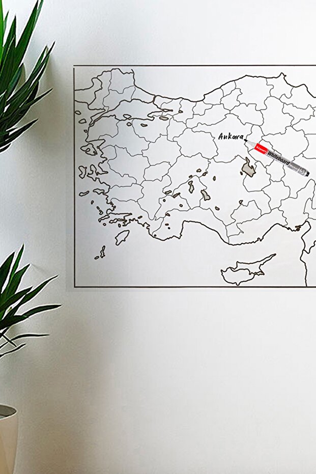 Türkiye Haritası Duvar Stickerı (110 x 56 cm) - 3