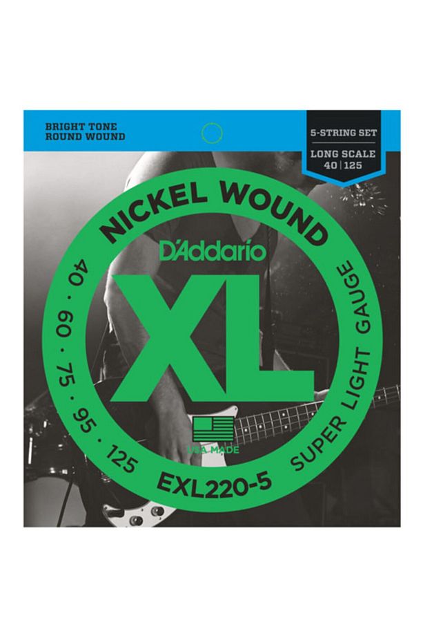 Exl220-5 Nickel Wound 5-string Bass, Super Light, 40-125, Long Scale Takım Tel 5 Telli Bas - 1