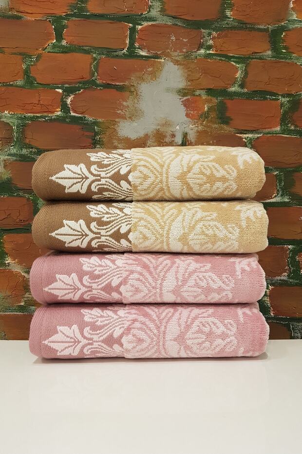 Ayda Pink - Brown 4-Piece Towel
