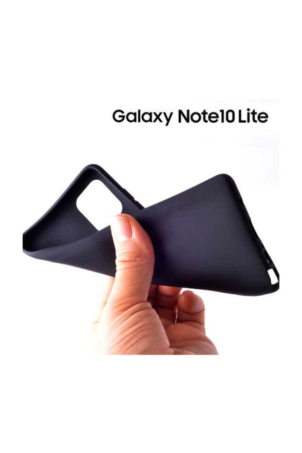 Matte Silicone Samsung Galaxy Note 10 Lite Kılıf Siyah - 3