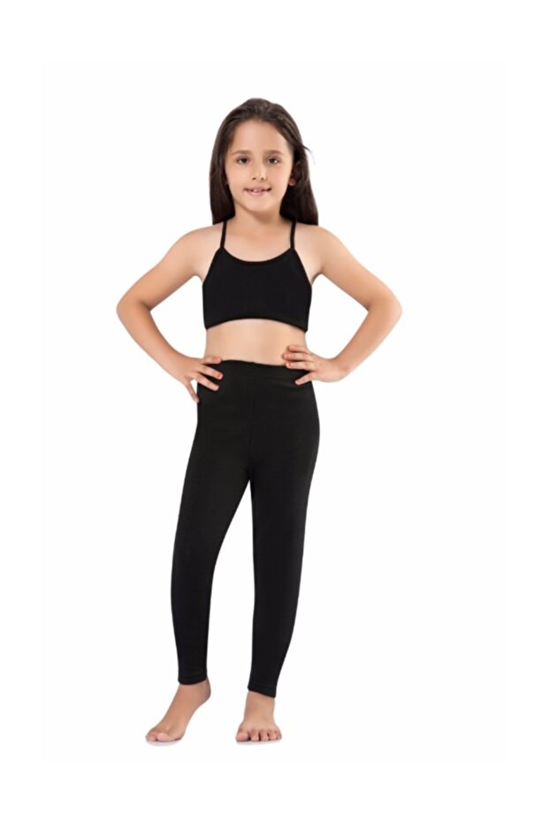 Girl's Black Raised Thermal Tights Underwear!