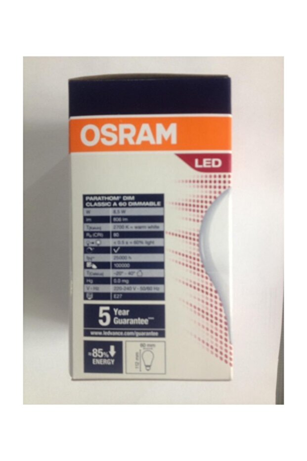 2 Adet  8.5w=60w 806 Lümen E27 Dimmer Uyumlu Led 2700 Kelvin Sarı - 3