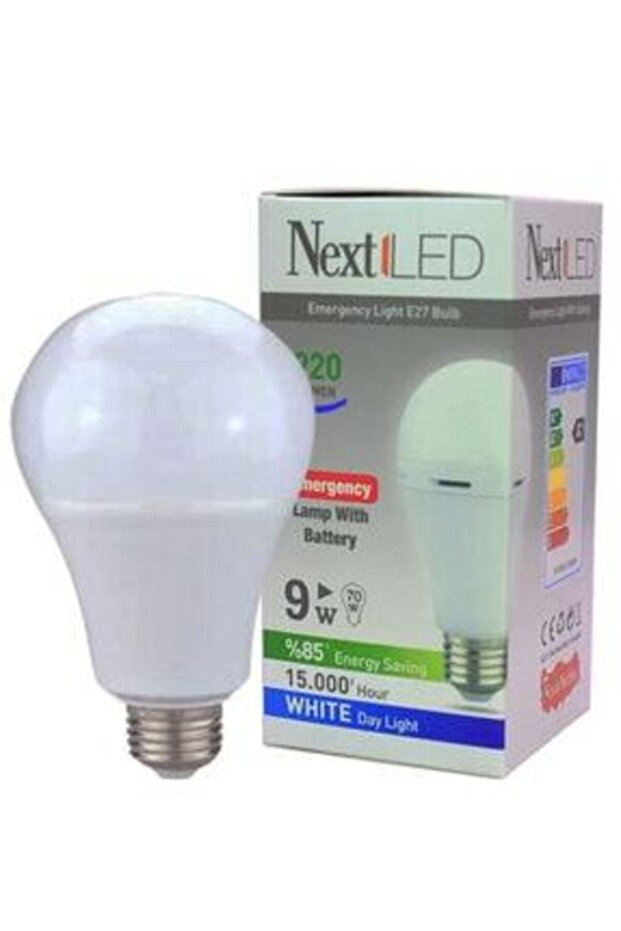 Led E27 9w Şarjlı Led Beyaz Ampul - 1