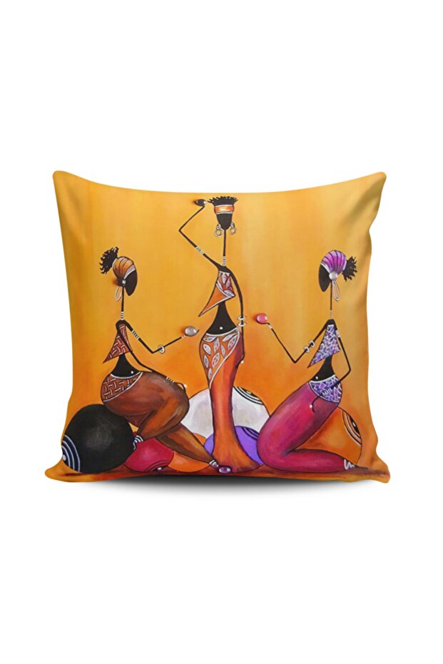 African Girls Digital Printed Throw Pillow Cover