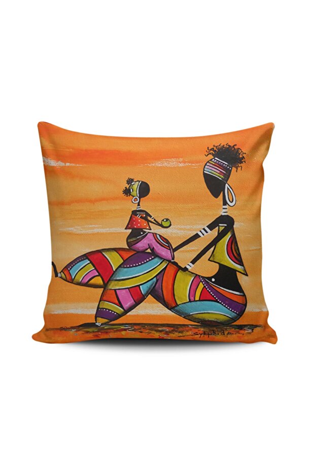 African Girls Digital Printed Throw Pillow Cover