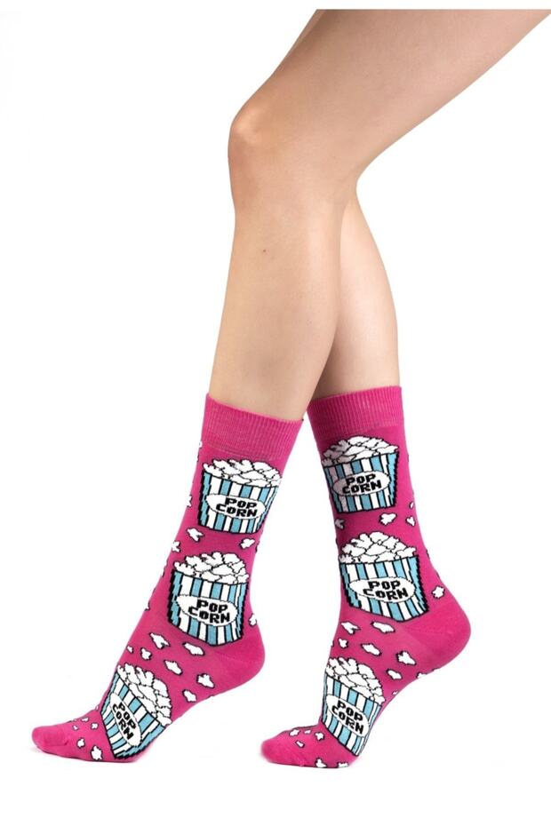 Pop Corn Desenli Çorap - 1