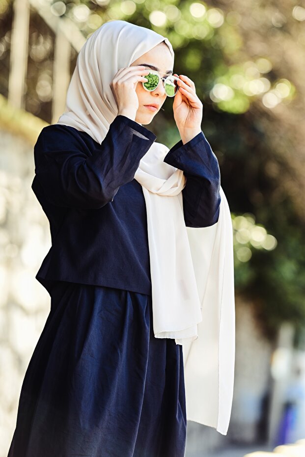 Alya Şifon Şal - Krem - 3