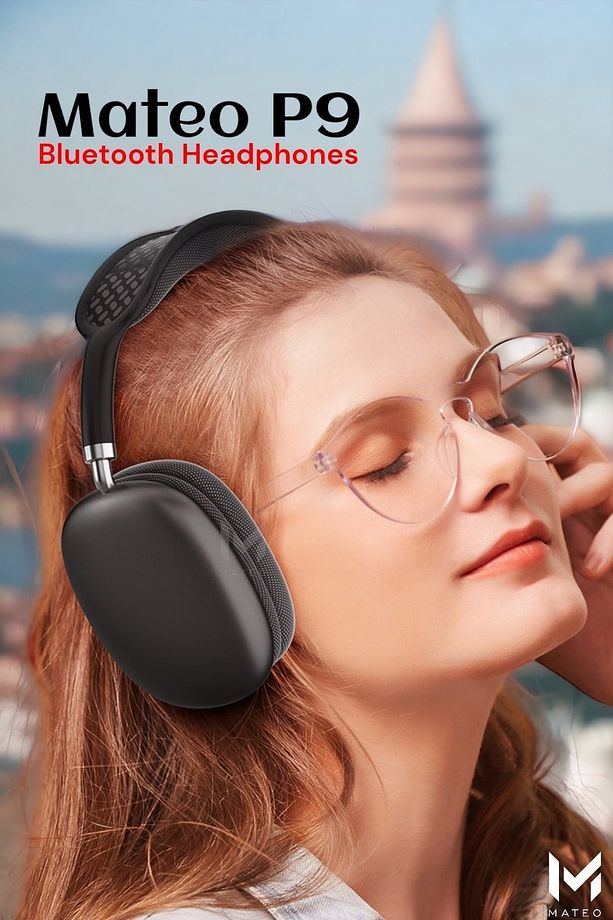 Siyah P9 Bluetooth Kablosuz Kulaklık | Mikrofonlu | Ios Android Uyumlu | - 7