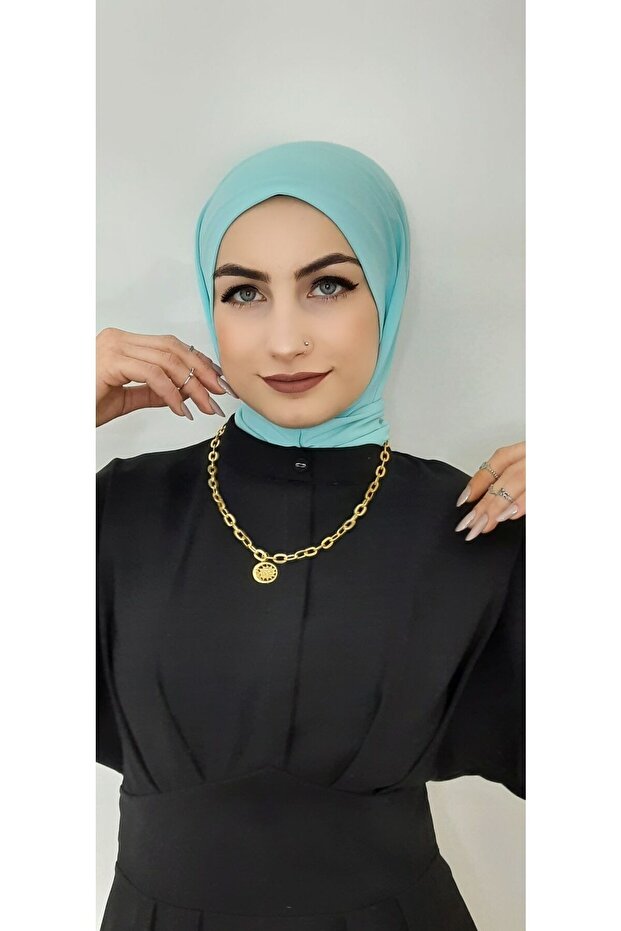Snap Snap Top متوافق مع Hijab Bone Water Green