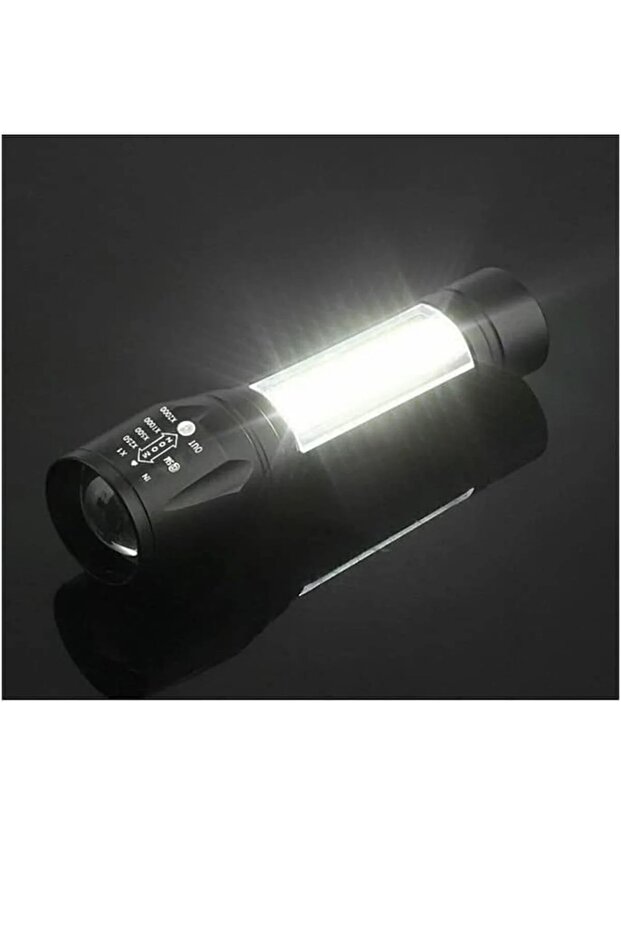 Ultra Güçlü 2500 Lumen 5W Cob Led Usb Şarjlı El Feneri Avcılık Kamp Feneri Deprem Çantalık Fener - 5