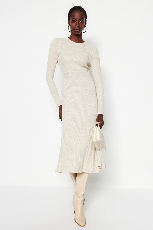 Stone Midi Knitwear Crew nyakú ruha TWOAW21EL0422 - 2