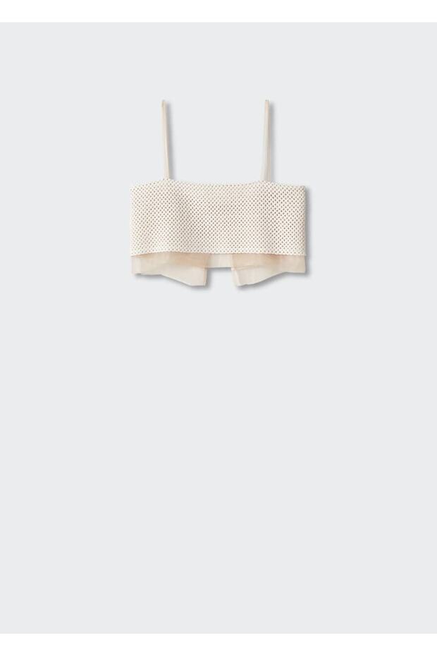 Ajur Örgü Cropped Bluz - 3