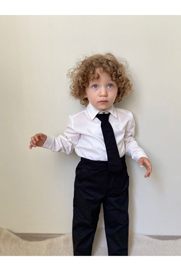 Black Tie Striped Suit (Pants, Shirt, Tie) 3 Piece Set