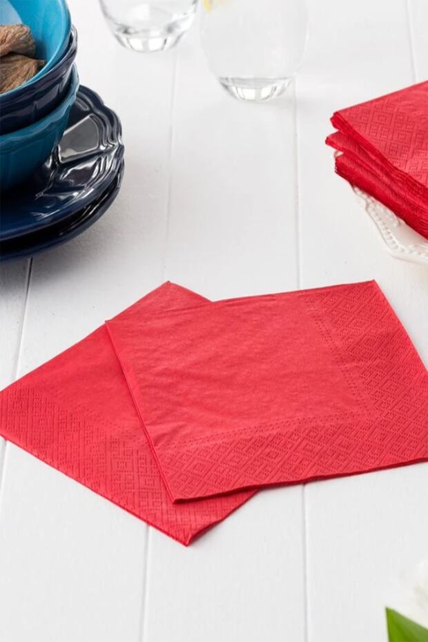 Pack of 20 Plain Red Paper Napkins Romantic Table Decoration Party Napkin 33x33
