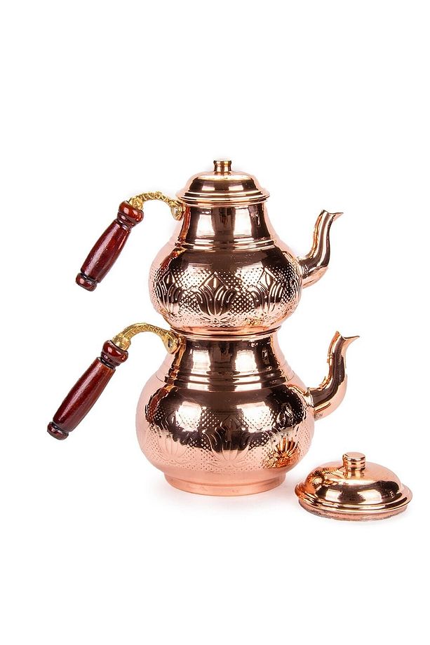 Ince Baskı Bakır Çaydanlık - 1