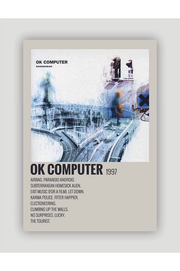 Ok Computer - Radiohead Duvar Posteri - Duvar Dekoru - Kalın Kağıt - Çerçevesiz - 1