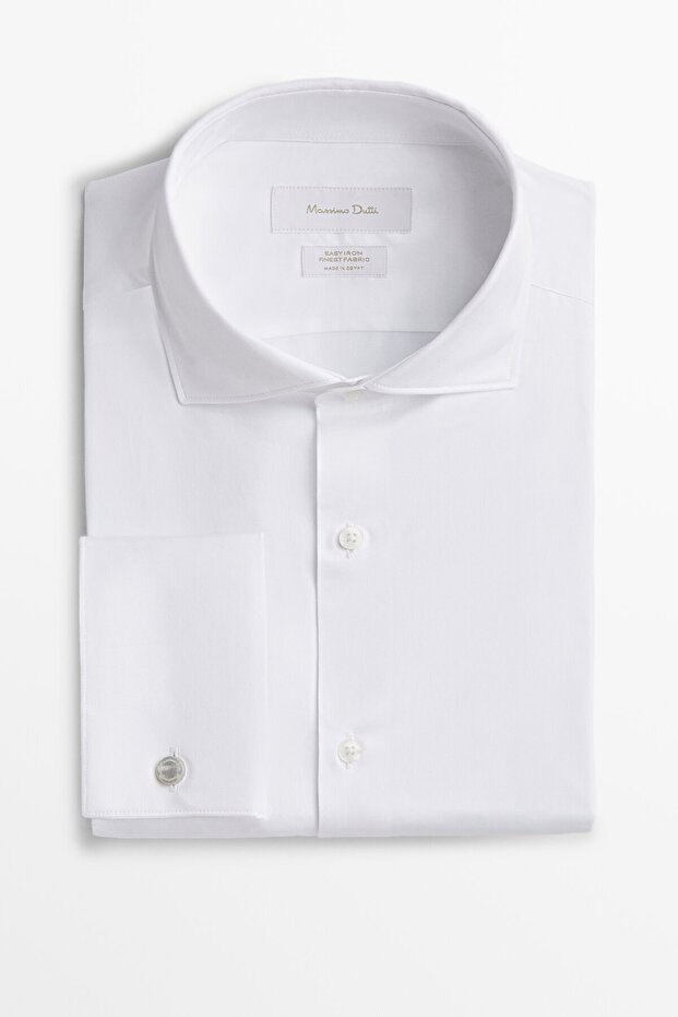 Slim Fit Duble Manşetli Fitilli Gömlek - 8