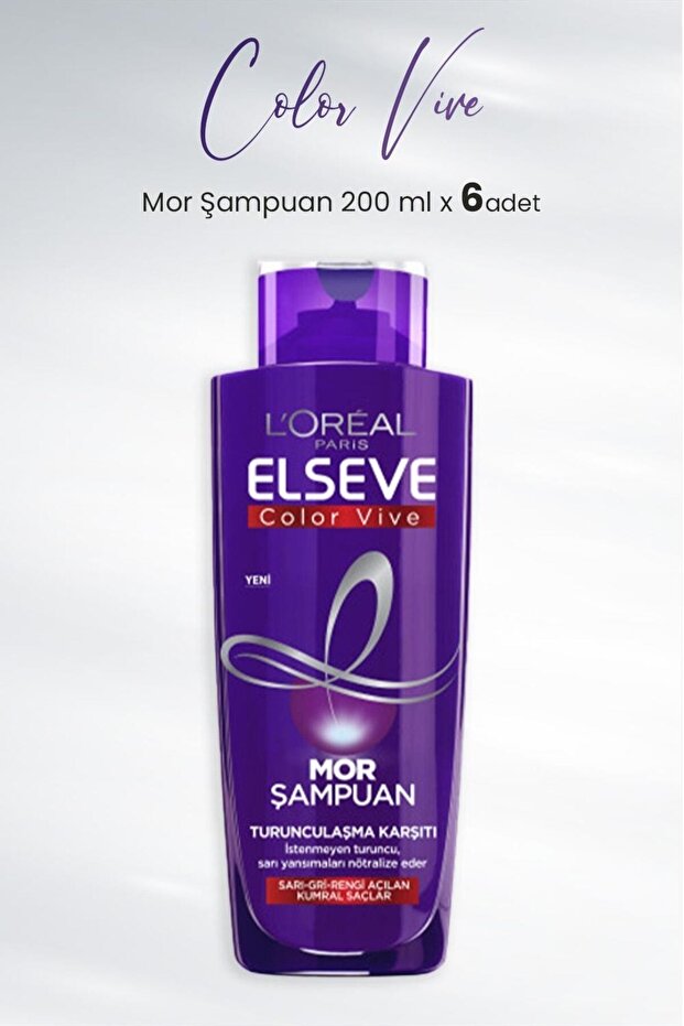 Color Vive Mor Şampuan Turunculaşma Karşıtı 200 ml x 6 Adet - 1