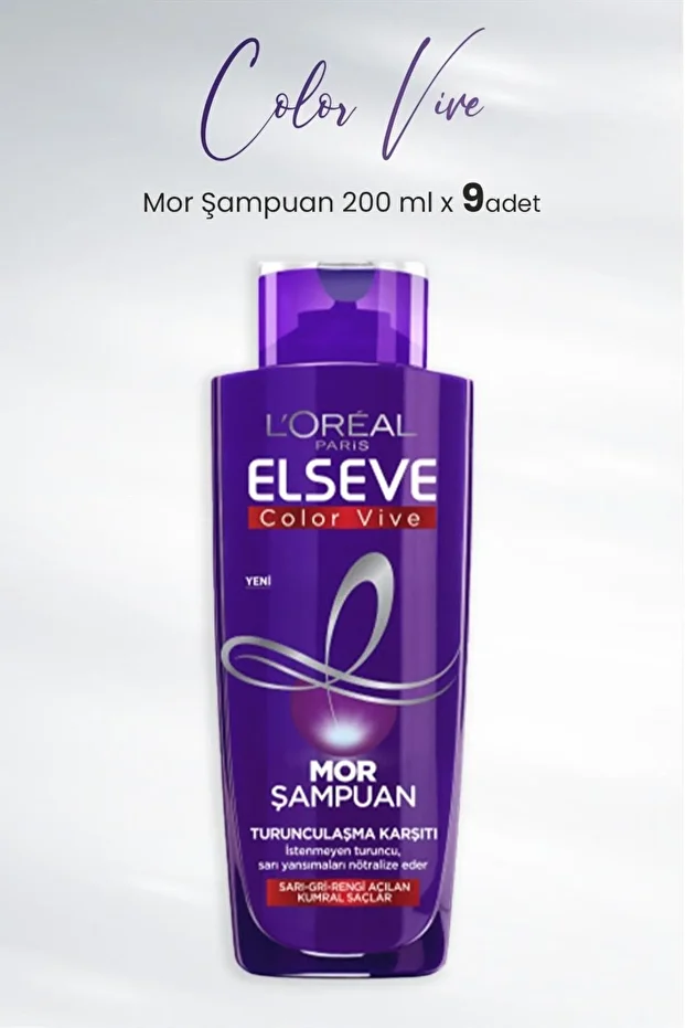 Color Vive Mor Şampuan Turunculaşma Karşıtı 200 ml x 9 Adet - 1