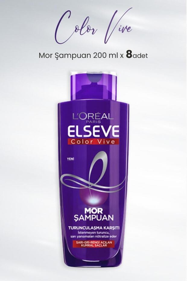 Color Vive Mor Şampuan Turunculaşma Karşıtı 200 ml x 8 Adet - 1