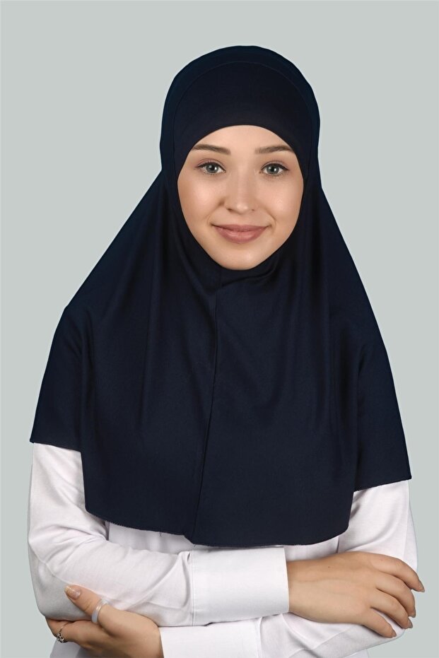 Set of Two Practical Scarf Ready Turban and Hijab Hijab Cap (XL) - Navy Blue