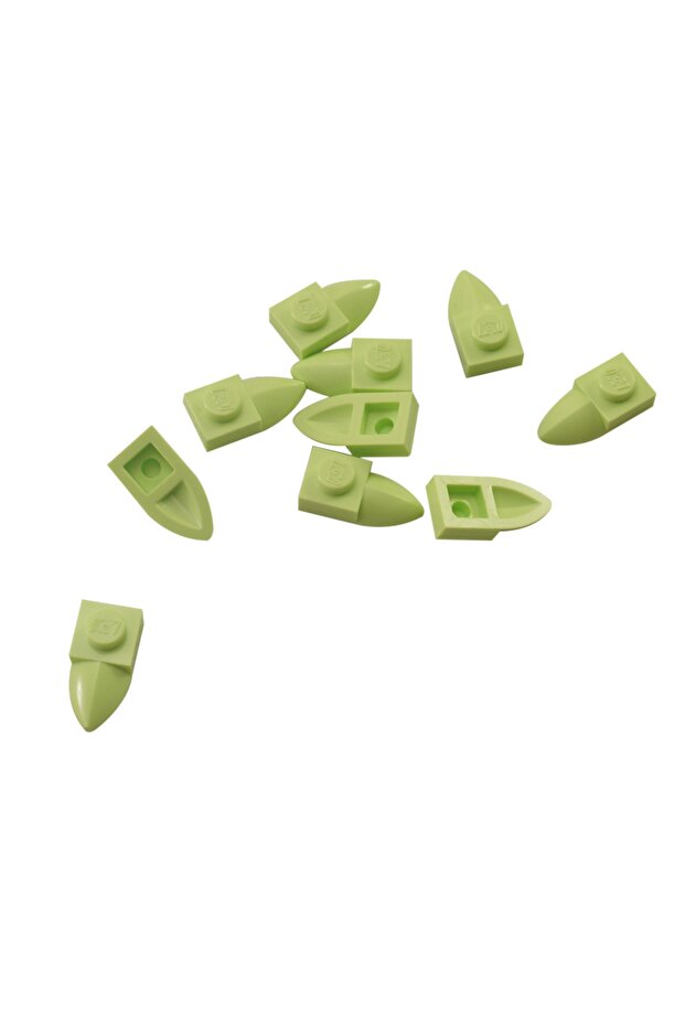 Accessory Plate Modified 1 x 1 Designer Green Horizontal Tooth Flat Brick 10 pieces to send