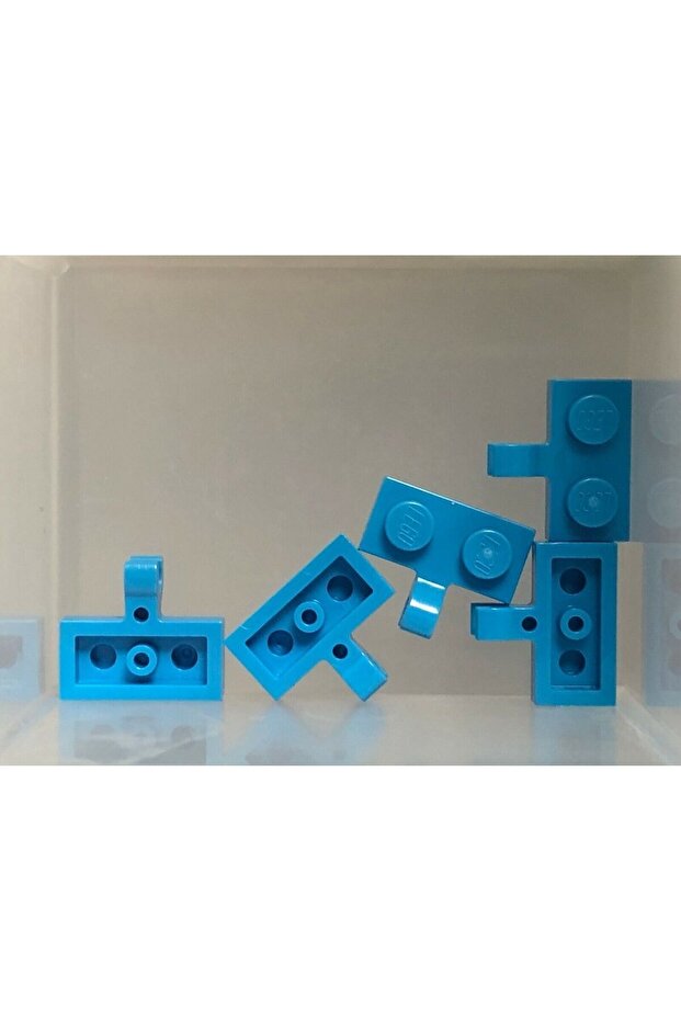 Custom Accessory Plate Modified 1 x 2 Horizontal Clip Dark Azure Brick 4 pieces to send