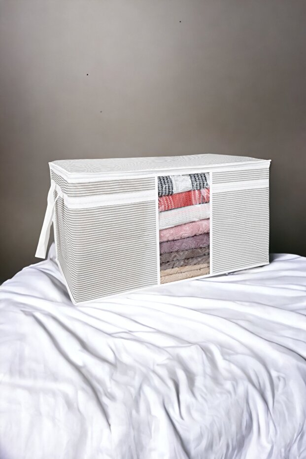Storage Bag with Window - Pillow Case with Window - 75x40x40cm - Striped Model - 2