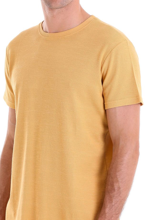 Hardal Regular Fit Desenli 100% Pamuk Bisiklet Yaka Tişört - 5